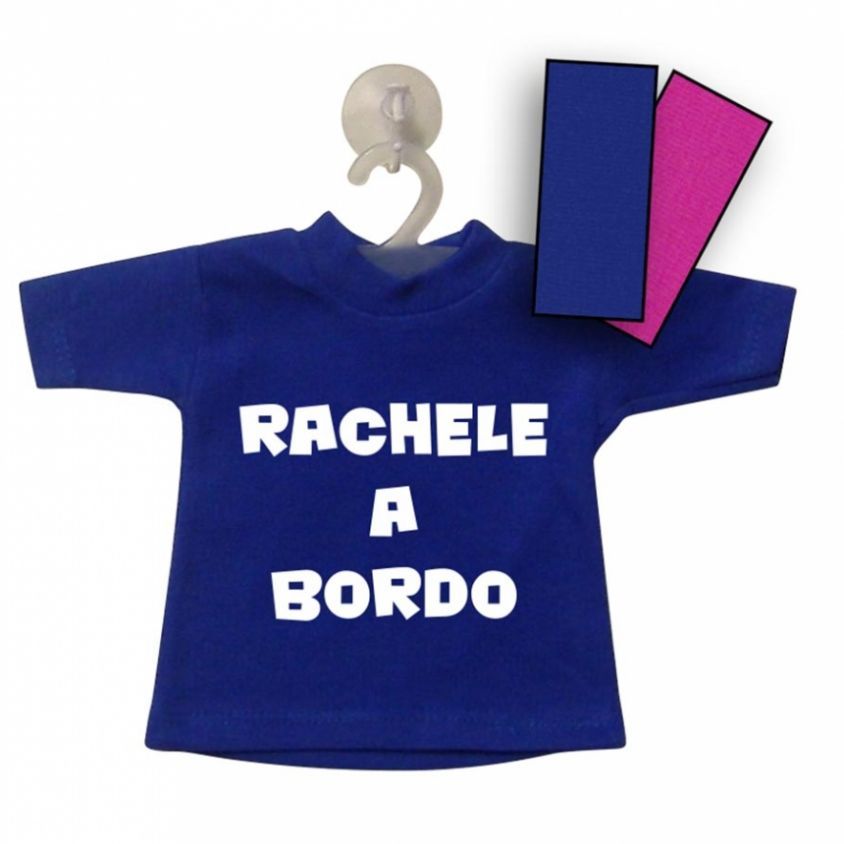 Mini T-Shirt per auto in colore blu elettrico o fucsia